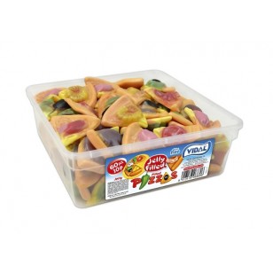 VIDAL PIZZAS JELLY FILLED FULL TUB 60pcs RETRO SWEETS PARTY CANDY GLUTEN FREE
